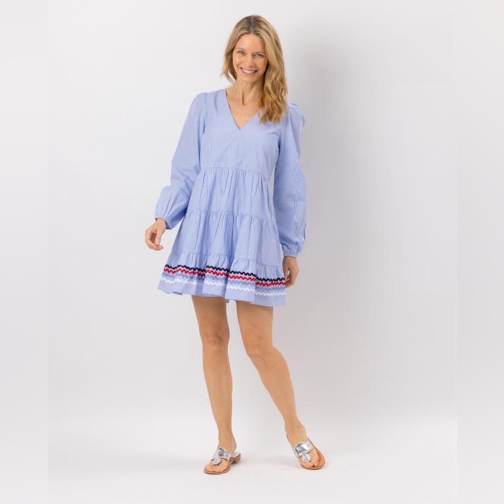 Sail to Sable X Style Striped Shirting Dress with Ric Rac - Picture 4 of 4